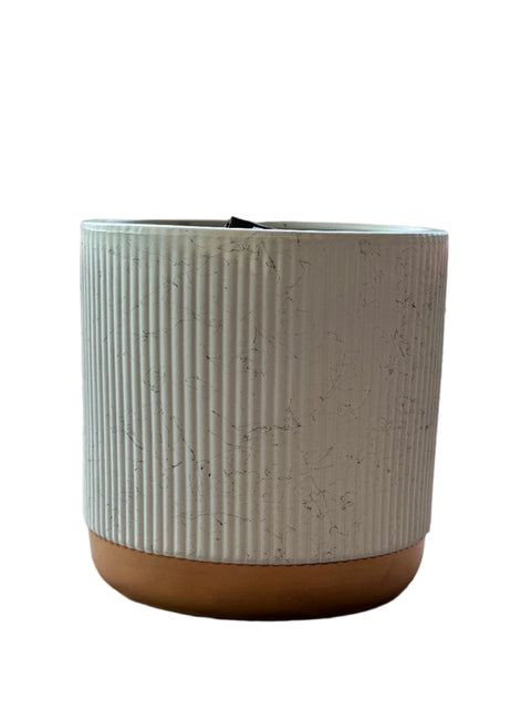 White and Gold Ceramic Plant Pot