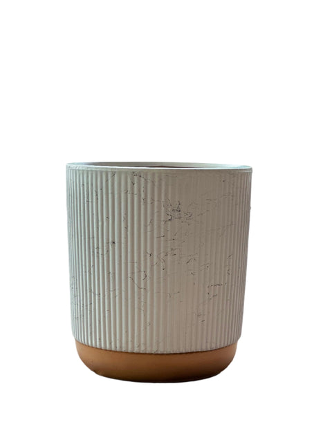 White and Gold Ceramic Plant Pot