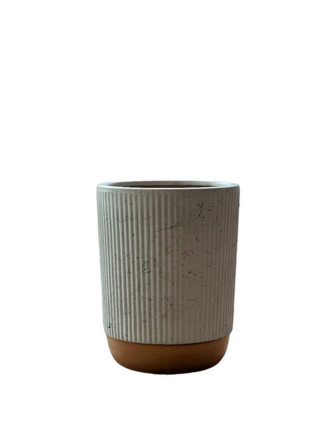 White and Gold Ceramic Plant Pot