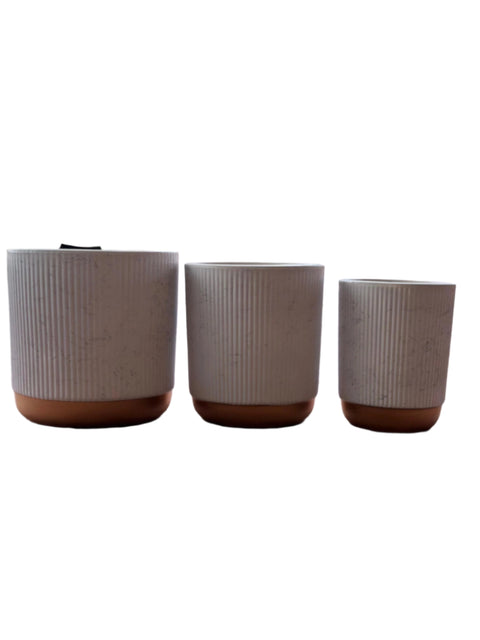 White and Gold Ceramic Plant Pot